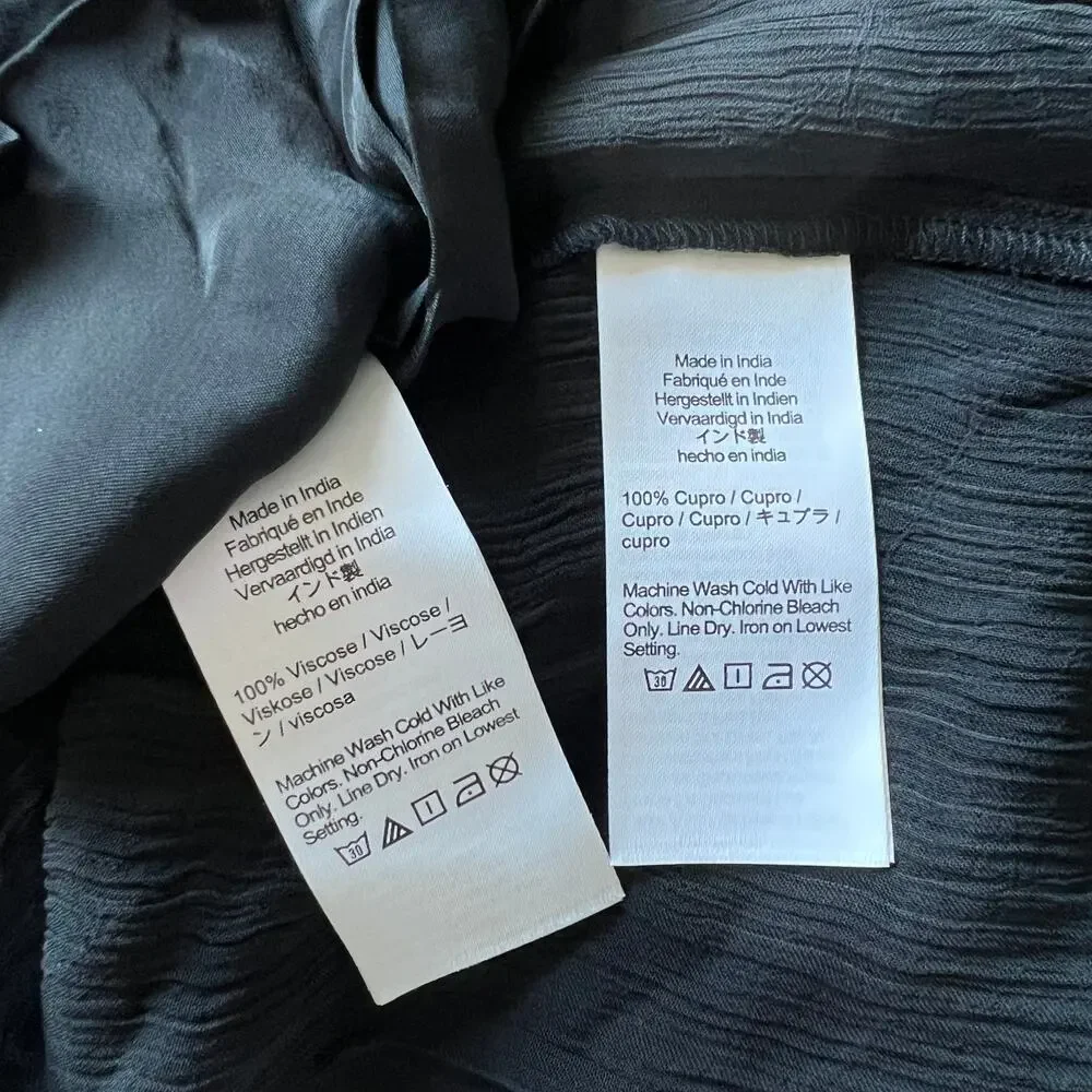 J Crew Ruffle Button Up Shirt In Crinkle Chiffon Womens Size 4 Sheer Black Flaws